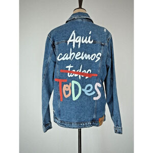 NWT C&A Denim Pride Trucker Feel The Love Jacket $600 EVERYONE FITS HERE LG 0049